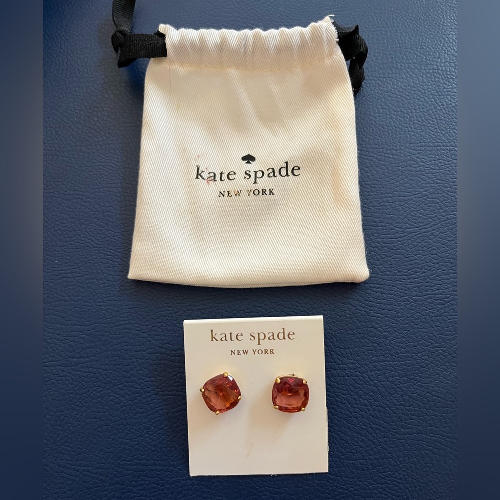 NWT Kate Spade pinkish red jewel stud  earrings